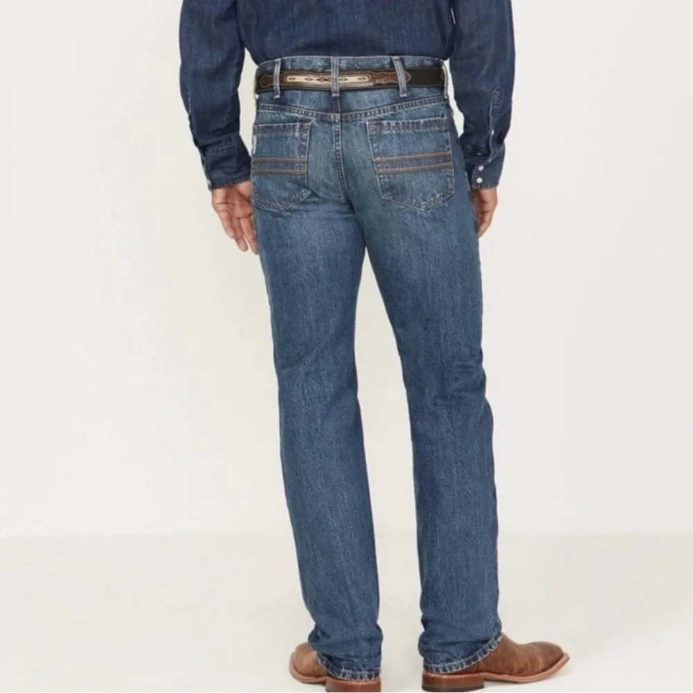 Cinch Men's Silver Label Mid Rise Slim Fit Straight Leg Jeans Medium Stonewash